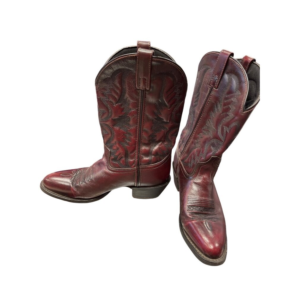 Laredo mens brown leather western mid calf boots sz 9.5D SKU 9947 - Picture 2 of 15